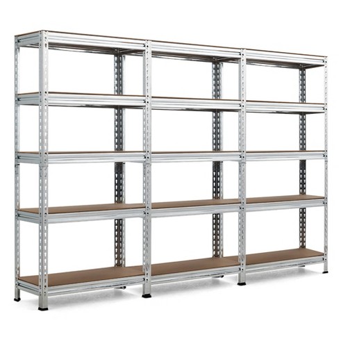 Costway 5-tier Metal Shelving Unit Adjustable Heavy-duty Utility Storage  Rack Silver : Target