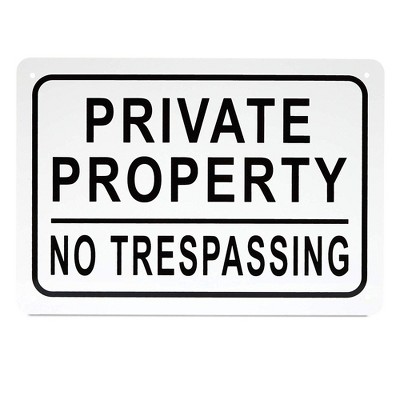 3 Pack Private Property No Trespassing Aluminium Sign 10" x 7" for Indoor Outdoor Use
