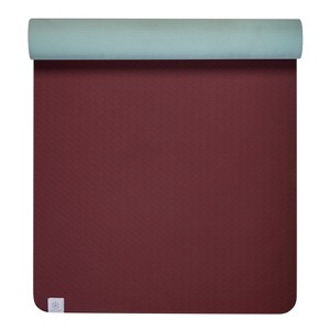 Gaiam Performance Yoga Mat - Maroon/Teal Blue (6mm) - 1 of 3