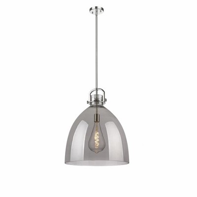 Newton Bell - 1 Light Stem Hung Pendant In Industrial Style-23.88 Inches Tall and 18 Inches Wide