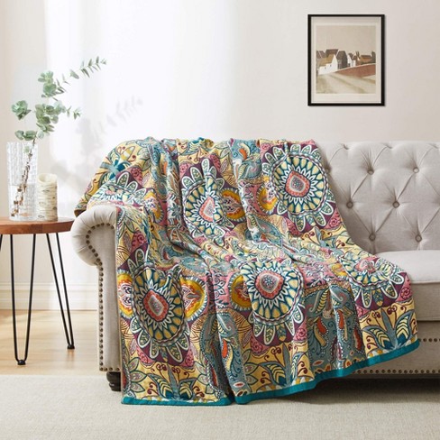 Peace Nest 100 Cotton Boho Throw Blanket Rustic Home Decor Sunflower Design Target