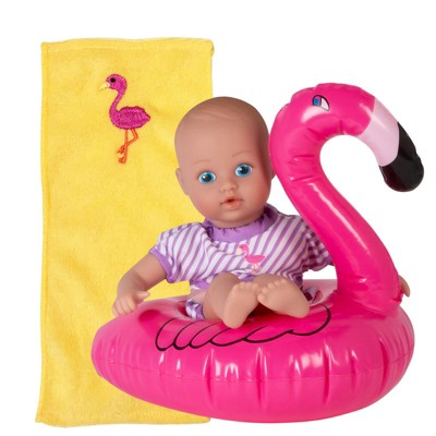 Adora Water Baby Doll, SplashTime Baby Tot Fun Flamingo 8.5 inch Doll for Bathtub/Shower/Swimming Pool Time Play, Pink