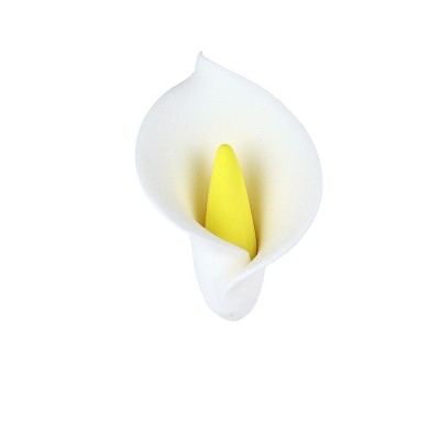 O'Creme Medium White and Yellow Calla Lilly Gumpaste Flowers - Set of 6