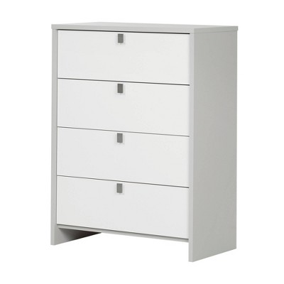 Image of Cookie 4-Drawer Kids' Chest  Soft Gray and Pure White  - South Shore