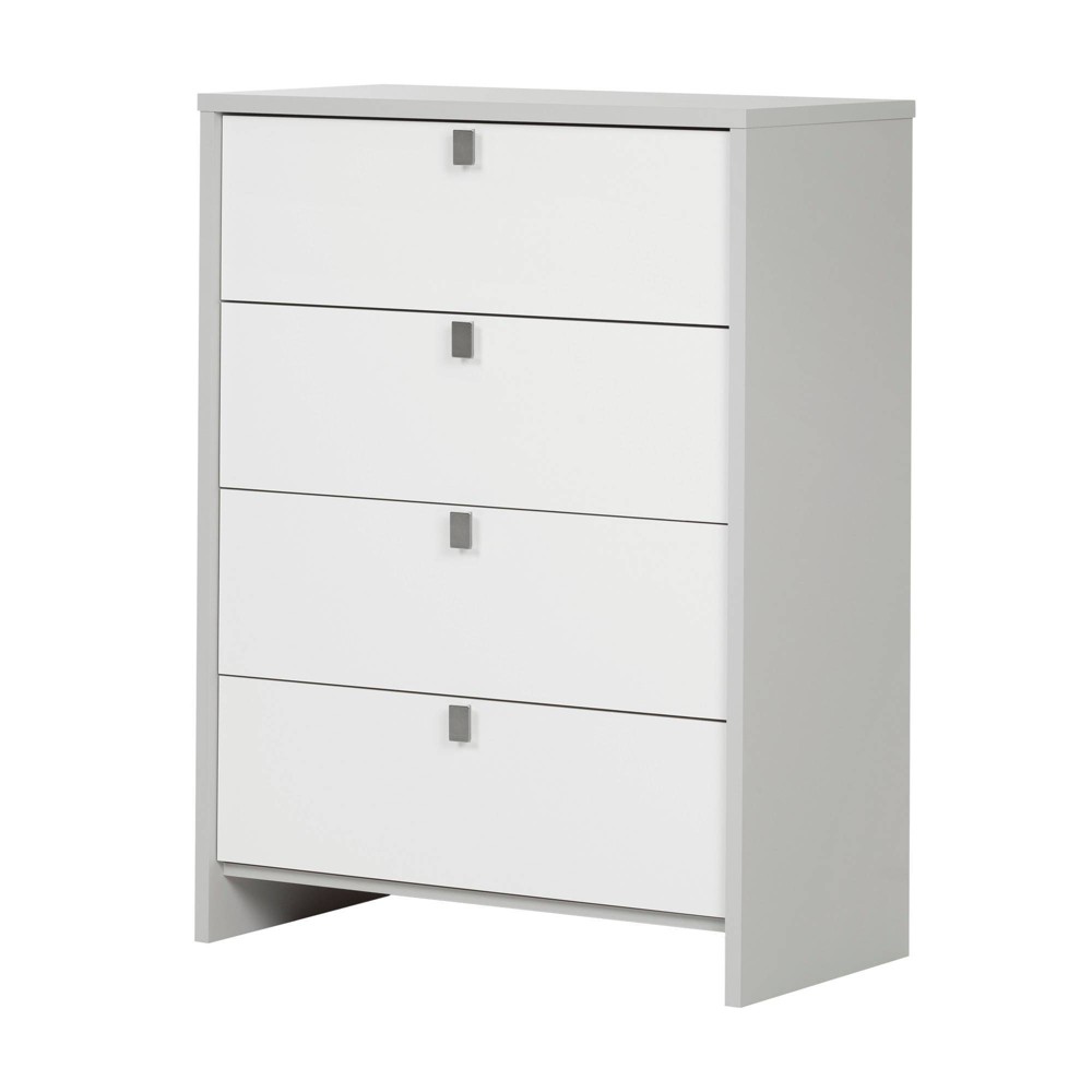 Photos - Dresser / Chests of Drawers Cookie 4-Drawer Kids' Chest Soft Gray and Pure White - South Shore