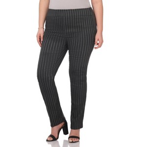 Rekucci Curvy Woman  Straight Leg Pull-On Pants with Tummy Control - 1 of 4