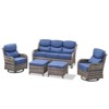 Gymojoy Outdoor Patio Sofa Ottoman with Swivel Chairs 3-Seat Sofa Glider Chairs Ottoman - 3 of 4