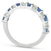 Pompeii3 1 1/2 Ct Blue Sapphire & Diamond Wedding Ring 14k White Gold - 3 of 4