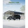 Acekool 10x15FT Heavy Duty Metal Carport with Galvanized Steel Roof, Powder-Coated Frame & Anchor Rods for Trucks, Boats, and Outdoor Shelter - 3 of 4