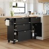 NicBex 4 Drawers Kitchen Island Cart with Drop Leaf and 2 Seatings,Kitchen Island with 2-Door Cabinet and Towel Rack,Island Table for Kitchen - image 2 of 4