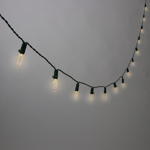 Philips 50ct Led Solar Faceted C6 String Lights Warm White With Green Wire Target