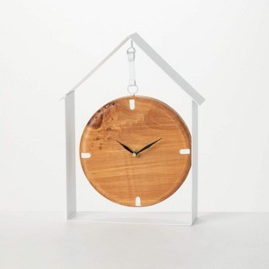 Sullivans Metal Framed House Desk Clock 13"H Brown - 1 of 4