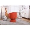 Orange Swivel Accent Chair Armchair, Round Barrel Chair in Fabric for Living Room Bedroom - 4 of 4