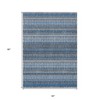 Denim Blue And Ivory Striped Washable Indoor Outdoor Area Rug - 3 of 4