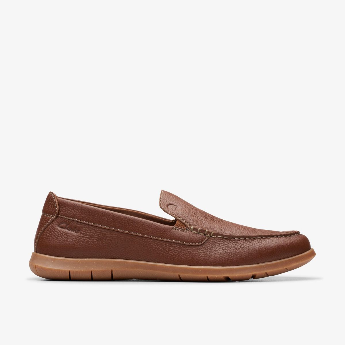 Clarks Mens Flexway Step Light Brown Leather Shoes