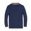 Hope & Henry Boys' Organic Long Sleeve Cable Knit Cardigan Sweater with Stripe Trim, Kids - 3 of 4