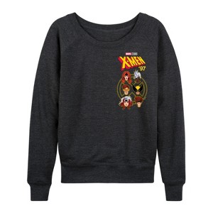 Women's - Marvel - X-Men Character Head Lightweight French Terry Wide Neck Long Sleeve Shirt - 1 of 4