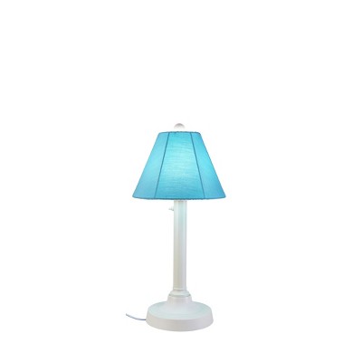 Patio Living Concepts San Juan 30 Table Lamp 38121 with 2 white body and canvas Aruba Sunbrella shade fabric