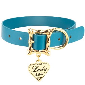 Buckle-Down Vegan Leather Dog Collar - Disney Lady and the Tramp LADY 194 Heart Charm - 1 of 4