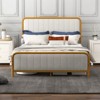 Infans Full Gold Metal Bed Frame Upholstered Platform Bed with Velvet Headboard - 4 of 4