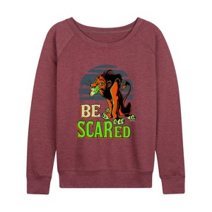 Women's - Disney Villains - Be Scared Lightweight French Terry Wide Neck Long Sleeve Shirt - 1 of 4