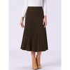INSPIRE CHIC Women's Pleated High Waist Stretch A-Line Casual Knit Midi Skirt - 3 of 4