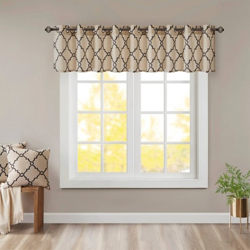 Magnificent khaki valance 18 X50 Sereno Fretwork Printed Valance Khaki Target