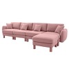 Boucle Convertible L-Shaped Sectional Sofa with Shell Armrests & Removable Ottoman - 4 of 4