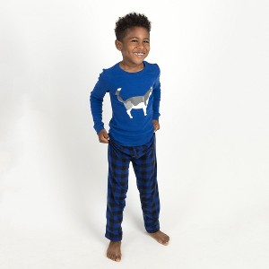 Leveret Kids Pajamas Cotton Top and Fleece Pants - 1 of 4