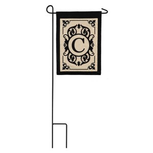 Evergreen Flag Cambridge Chic Letter C Monogram Applique Garden Flag - 12.5" Wide x 18" High - 1 of 4