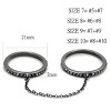 Slickblue Women's Chain-Linked Double Band Ring, Jet Synthetic Crystals, IP Light Black, Stainless Steel, Sizes-5–10 - 2 of 4