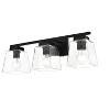 Elegant Lighting Merrick 3 light Black and Clear Bath Sconce - 4 of 4