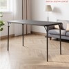 Indoor Folding Table 4 Foot w/ Upholstered PU Leather Tabletop, Heavy Duty Metal Legs, Collapsible Design & Shelf Bracket - 4 of 4