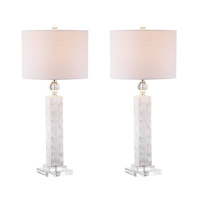 32" (Set of 2) Bailey Seashell Table Lamp (Includes LED Light Bulb) White - JONATHAN Y