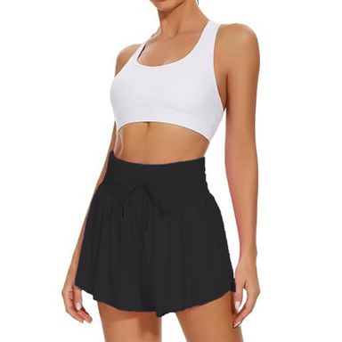 Flowy Athletic Dress Shorts for Women Workout Running Gym Yoga High Waist  Skort Sweat Skirt Cute Clothes Summer Outfits Black L : Target