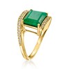 Ross-Simons 6.00 Carat Emerald Bypass Ring With .20 ct. t.w. White Topaz in 18kt Gold Over Sterling - 3 of 4