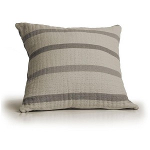 Farm to Home Horizon Organic Throw Pillow – 100% Organic Cotton, Reversible Chambray Stripe Design, Soft Textured Weave - 1 of 4
