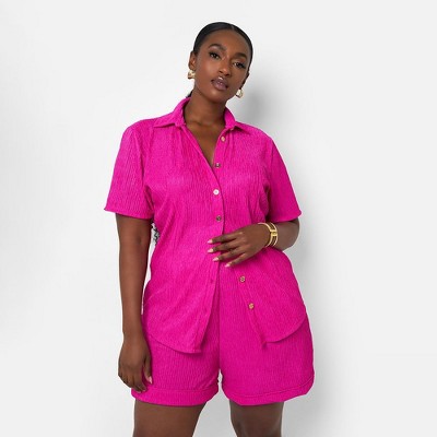 Rebdolls Women's Adriana Textured Button Up Top