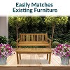 Sunnydaze Outdoor Solid Teak Wood with Light Stained Finish Rectangular Coffee Table - 44" - Light Brown - 4 of 4