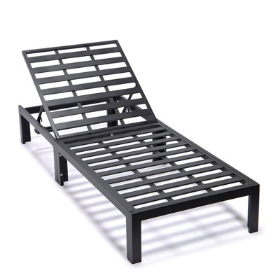 Chelsea Modern Aluminum Outdoor Chaise Lounge with Orange Cushions