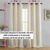 HLC.ME Tanner Ogee Ikatt Damask Patterned Window Grommet Curtains Bedroom - Light Reducing Darkening Window Panels, Set of 2 - 4 of 4