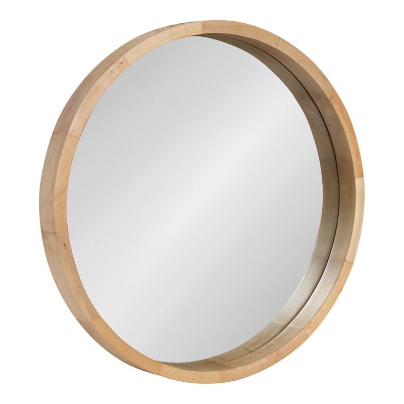 22&#34; x 22&#34; Hutton Round Wood Wall Mirror Natural - Kate and Laurel, 1 of 13