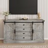 Acekool 45" Farmhouse TV Stand with Sliding Barn Doors, 4 Drawers, Bar Handles, Entertainment Console for Living Room Bedroom - 3 of 4