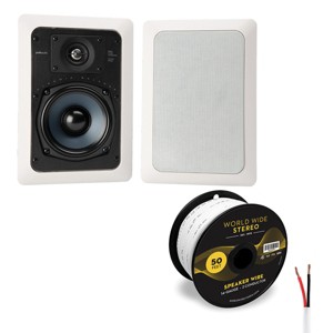 Polk Audio RC55i In-Wall Speaker Pair with 14 Gauge Speaker Wire - 50 Feet - 1 of 4