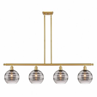 Rochester - 4 Light Stem Hung Island In Industrial Style-10.38 Inches Tall and 48 Inches Wide