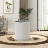 FONTOI Round End Table with 4 Adjustable Feetp, Decorative Side Table for Home Bedroom Living Room Patio, White, 14.5"*17"*14.5" - 2 of 4