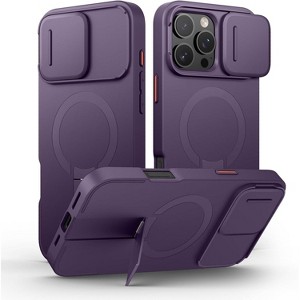 SURITCH for iPhone 16 Pro Max Case with Magnetic Camera Slide Cover and Adjustable Kickstand, Compatible with MagSafe, Shockproof Bumper Case - 1 of 3