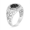 Silver 1/4 Cttw White and Black Treated Diamond Halo Cluster Ring for Men - 3 of 4