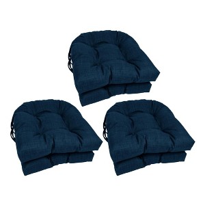 Blazing Needles, 16-inch Spun Polyester Solid Outdoor U-shaped Tufted Chair Cushions (Set of 6) - 1 of 1