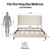 NicBex Velvet Queen/King Bed Frame,Upholstered Bed Frames with Nailhead Trim Wingback,Platform Bed with 54" High Headboard for Adults,Teens,Children - 3 of 4